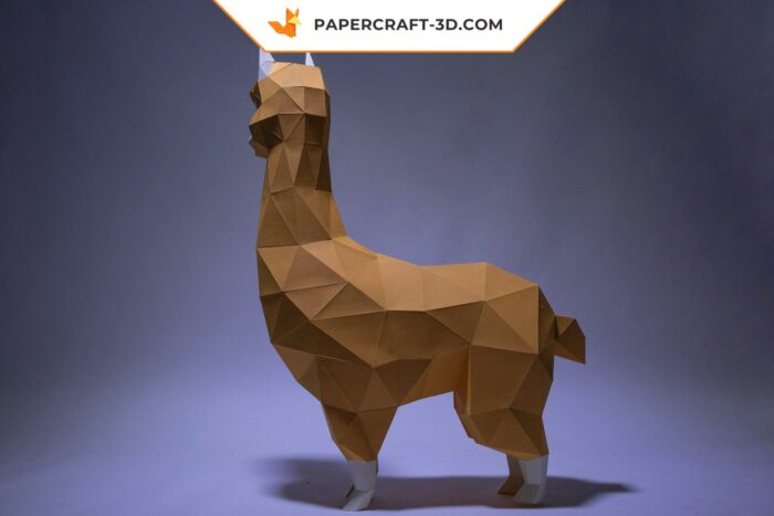 Papercraft Alpaga Lama en papier 3D origami, modèle à télécharger