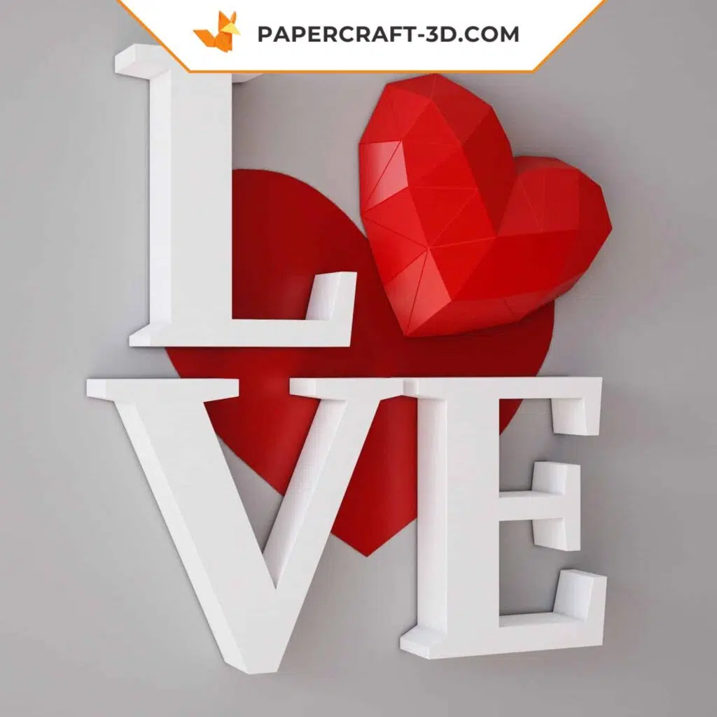 Papercraft cœur en origami 3D