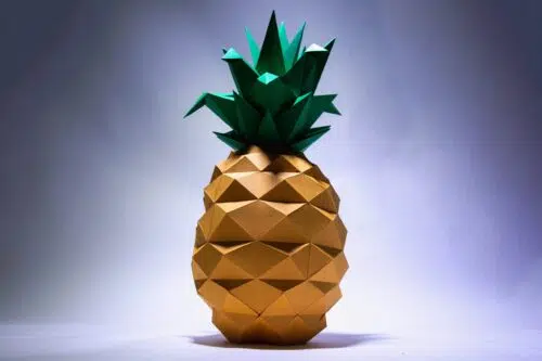 Papercraft Ananas origami papier 3D DIY, modèle numérique à télécharger