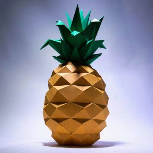 Papercraft d'ananas en origami 3D