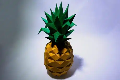 Papercraft Ananas origami papier 3D DIY, modèle numérique à télécharger