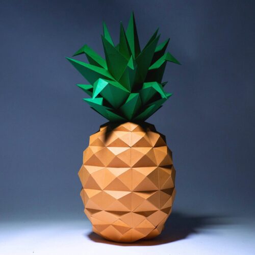 Papercraft Ananas origami papier 3D DIY, modèle numérique à télécharger