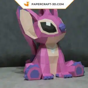 Papercraft Ange Stitch en origami papier 3D DIY pepakura à faible polygone