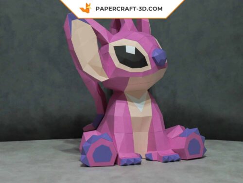 Papercraft Ange Stitch en origami papier 3D DIY pepakura à faible polygone