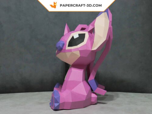 Papercraft Ange Stitch en origami papier 3D DIY pepakura à faible polygone