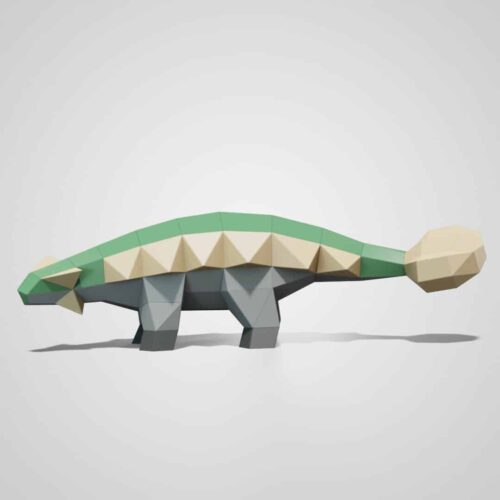 Papercraft Ankylosaurus mignon en papier 3D, modèle DIY à télécharger