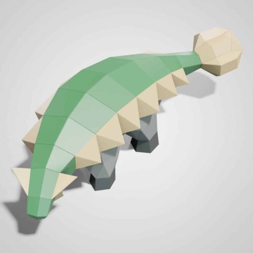 Papercraft Ankylosaurus mignon en papier 3D, modèle DIY à télécharger