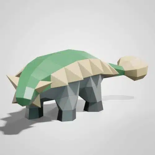 Papercraft Ankylosaurus in 3D origami