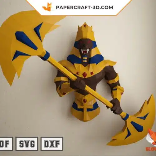 Papercraft Anúbis modelo origami 3D