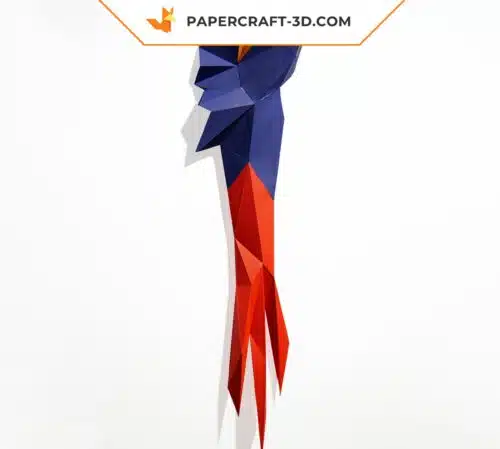 Papercraft Ara mural en origami papier 3D à télécharger