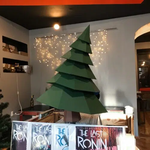 Papercraft arbre de Noël 3D en origami papier, modèles numériques SVG et PDF