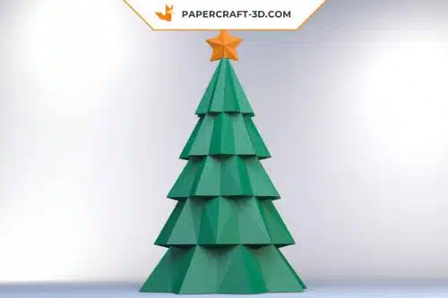 Papercraft Arbre de Noël et Chapeau du Père Noël en papier 3D