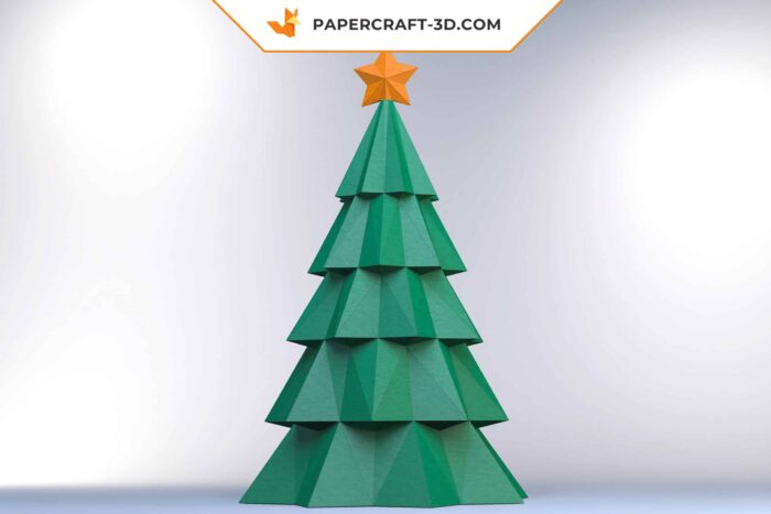 Papercraft Arbre de Noël et Chapeau du Père Noël en papier 3D