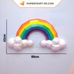 Papercraft arc-en-ciel, soleil et nuages 3D pour décoration de chambre d’enfant