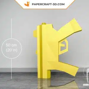 Papercraft Arme MP5 et Shotgun en origami papier 3D pour décoration Loft