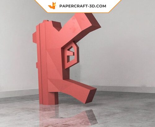 Papercraft Arme MP5 et Shotgun en origami papier 3D pour décoration Loft