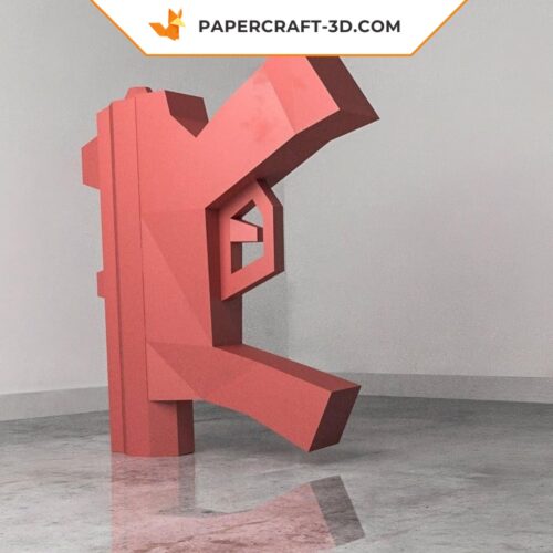 Papercraft Arme MP5 et Shotgun en origami papier 3D pour décoration Loft