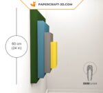 Papercraft arte mural de Josef Albers em origami 3D