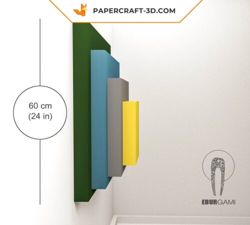 Papercraft arte mural de Josef Albers em origami 3D