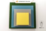 Papercraft arte mural de Josef Albers em origami 3D