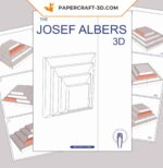 Papercraft arte mural de Josef Albers em origami 3D