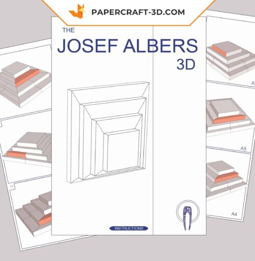 Papercraft arte mural de Josef Albers em origami 3D