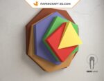 Papercraft d'art mural Max Bill en origami 3D