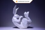 Papercraft Artisanat Lapin de Lune Origami Papier 3D