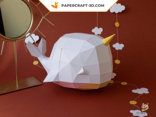 Papercraft baleine 3D origami papier pour décoration de chambre bébé