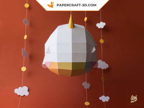 Papercraft baleine 3D origami papier pour décoration de chambre bébé