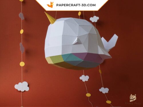 Papercraft baleine 3D origami papier pour décoration de chambre bébé