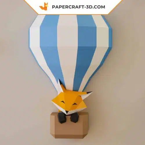 Papercraft Ballons et Nuages, panorama de ciel en origami papier 3D pour enfants