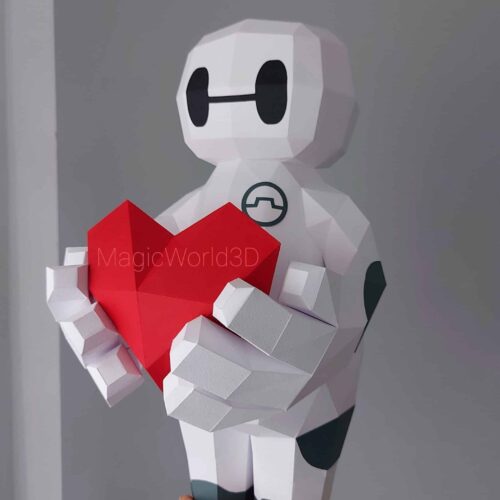 Papercraft Baymax Love origami papier 3D pour la Saint-Valentin