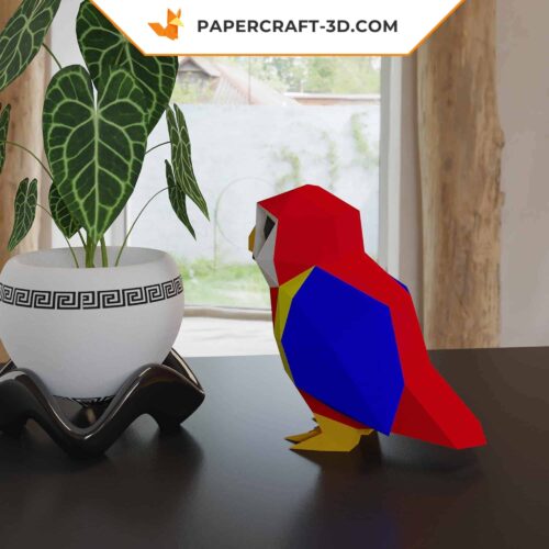 Papercraft bébé Ara en origami papier 3D