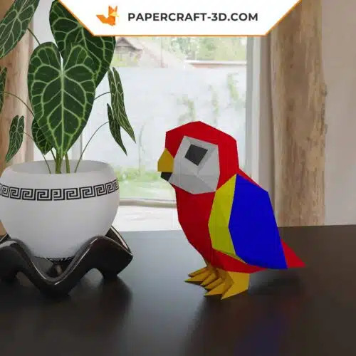 Papercraft Baby-Ara im 3D-Origami