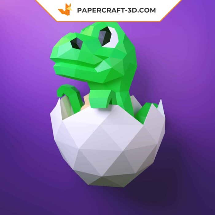 Papercraft bébé dinosaure en origami papier 3D DIY