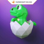 Papercraft bébé dinosaure en origami papier 3D DIY