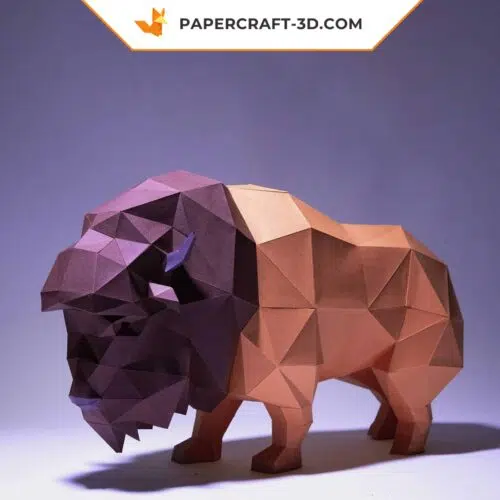 Papercraft Bison en origami papier 3D à télécharger