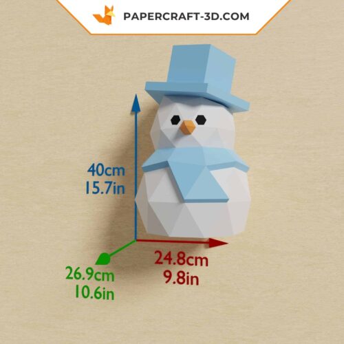 Papercraft Bonhomme de neige en origami papier 3D DIY pour décoration de Noël