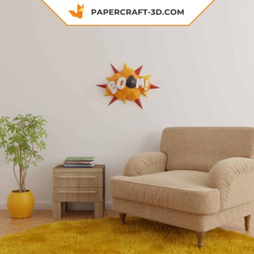 Papercraft Boom Comics Pop Art en origami papier 3D à monter soi-même
