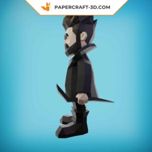 Papercraft Boucher 3D en origami papier à faire soi-même