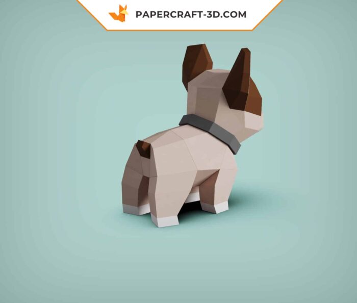 Papercraft Bouledogue mignon en papier 3D, sculpture à imprimer soi-même