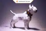 Papercraft Bull Terrier chien origami papier 3D modèle numérique DIY