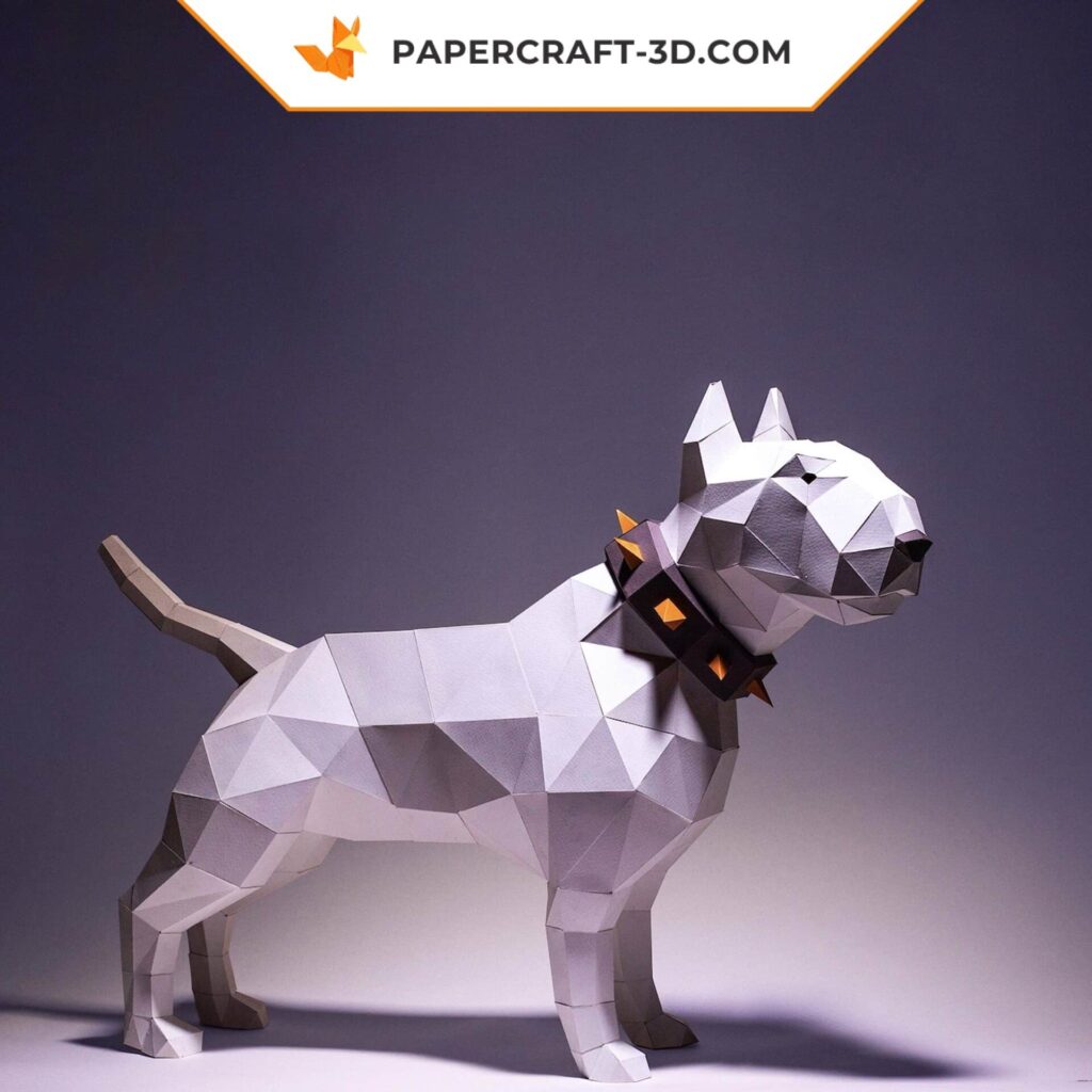 Papercraft Bull Terrier im Origami