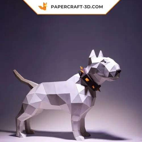 Papercraft Bull Terrier im Origami