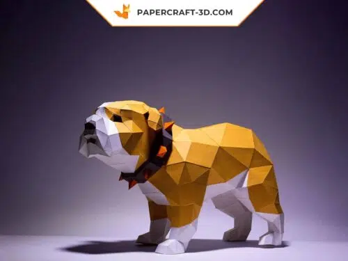 Papercraft Bulldog en origami papier 3D, modèle à télécharger