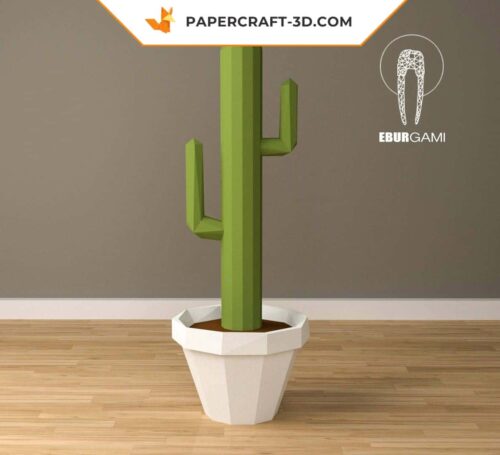 Papercraft Cactus Saguaro XXL en origami papier 3D