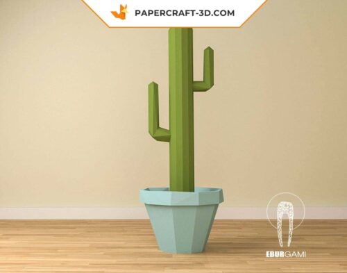 Papercraft Cactus Saguaro XXL en origami papier 3D