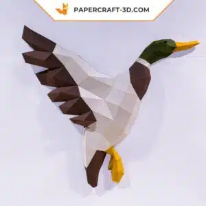 Papercraft Canard Colvert en origami papier 3D DIY