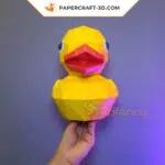 Papercraft canard en caoutchouc origami papier 3D